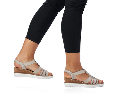 Rieker Ladies Low Wedge Slip On Sandal V3822-90