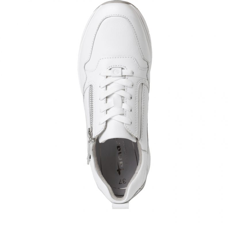 Tamaris Ladies Zip Detail Low Wedge Athleisure Shoe 23711 100