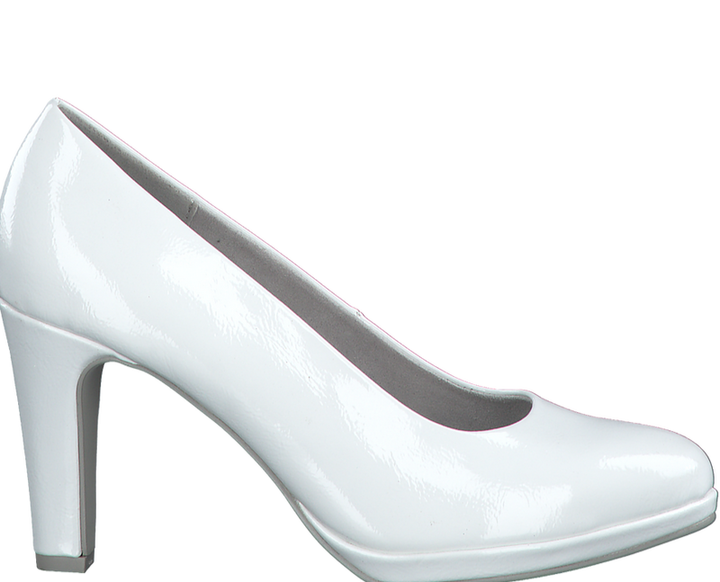 Marco Tozzi Ladies High Heel White Patent Court Shoe 22412-20 123