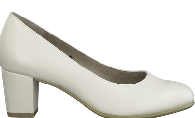 Jana Ladies Ivory Block Heel Court Shoe 22469-411