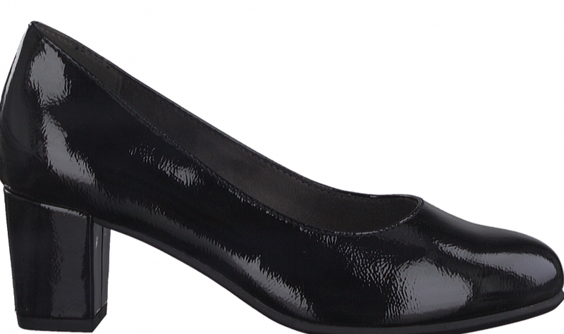 Jana Ladies Black Heel Court Shoe 22469-018