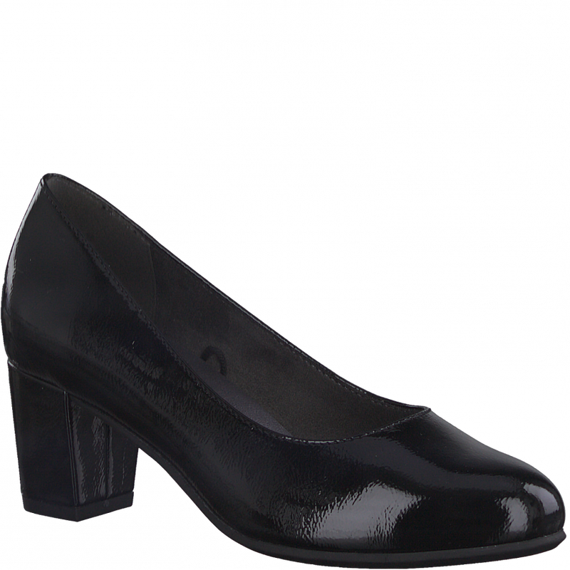 Jana Ladies Black Heel Court Shoe 22469-018
