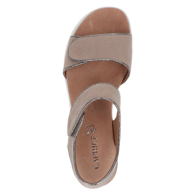 Caprice Ladies Low Wedge Velcro Sandal 28307 334