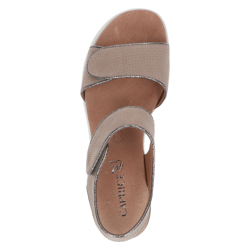 Caprice Ladies Low Wedge Velcro Sandal 28307 334