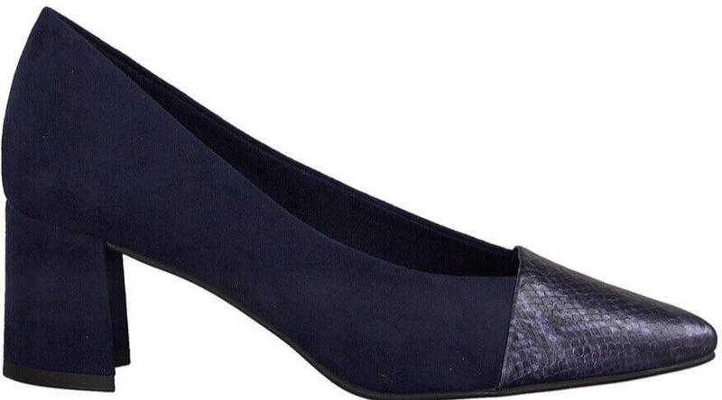 Marco Tozzi Ladies Navy/Snake Court Shoe 22414-24 - Finn Footwear