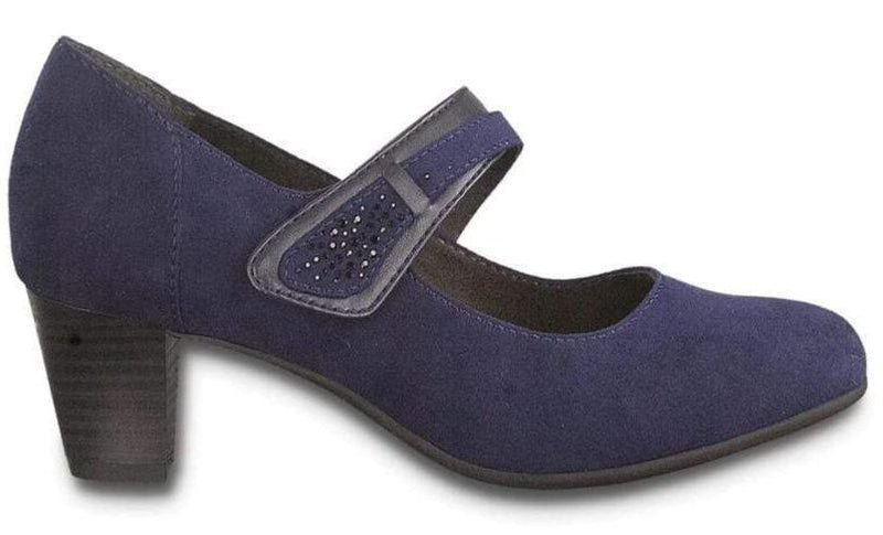 Softline by Jana Ladies Navy Strap Court Shoe 24463-23 - Finn Footwear