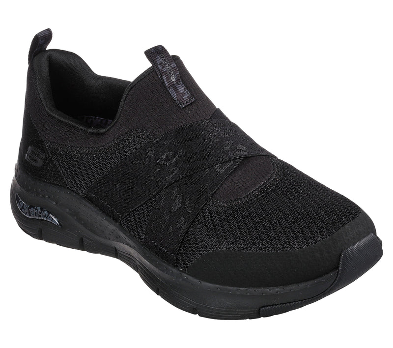 Skechers Ladies Arch Fit BlackSlip On Trainer 149717