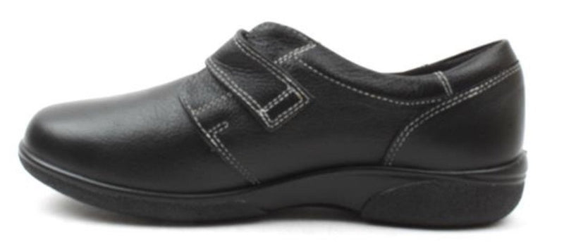 Easy B Healey Ladies Black Velcro EE Shoe - Finn Footwear