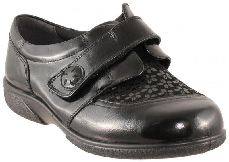 Easy B Keswick Ladies Black Stretch Shoe 6V Fit - Finn Footwear