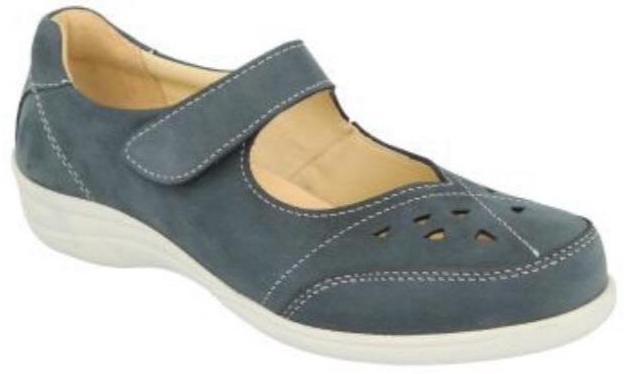 Easy B Miranda Ladies Sky Blue Velcro EE Fit Shoe - Finn Footwear