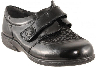 Easy B Keswick Ladies Black Stretch Shoe 2V Fit - Finn Footwear
