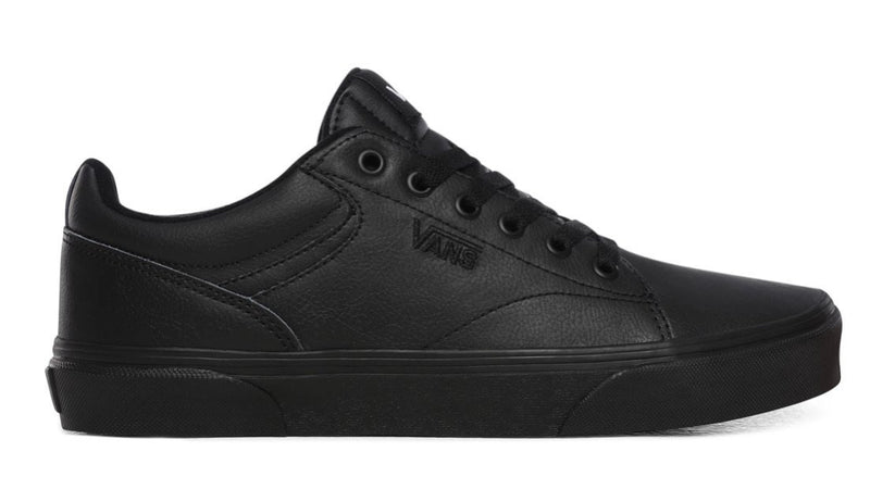 Vans Seldan Boys Black Leather Trainer - Finn Footwear