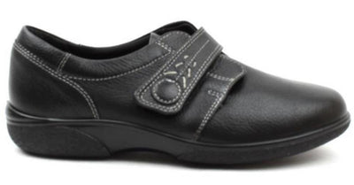 Easy B Healey Ladies Black Velcro EE Shoe - Finn Footwear