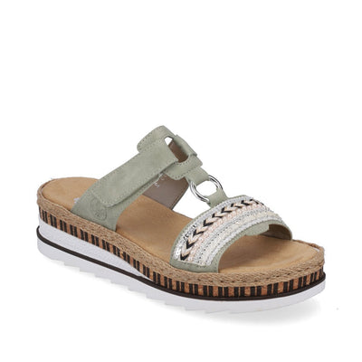 Rieker Ladies Slip On Wedge Mule Sandal V79M6-52