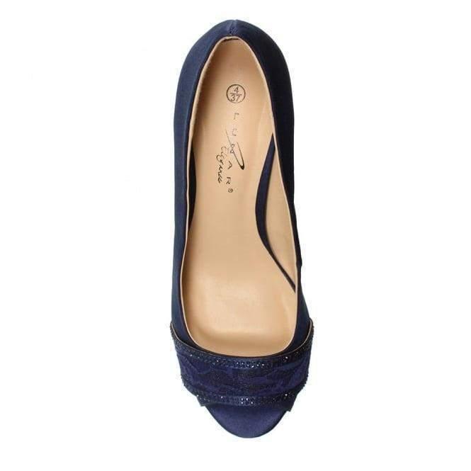 Lunar Casely Navy Peep Toe Court Shoe - Finn Footwear