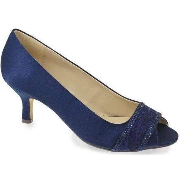 Lunar Casely Navy Peep Toe Court Shoe - Finn Footwear