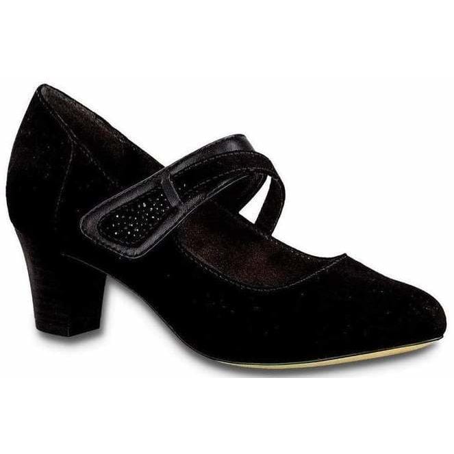 Softline by Jana Ladies Black Strap Heel Shoe 24491-23 - Finn Footwear