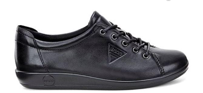 Ecco Soft 2.0 Ladies Black Laced Shoe 206503 - Finn Footwear