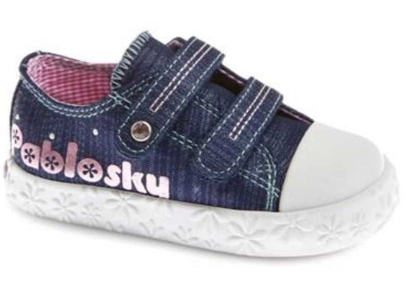 Pablosky Girls Velcro Canvas Shoe 961621 - Finn Footwear